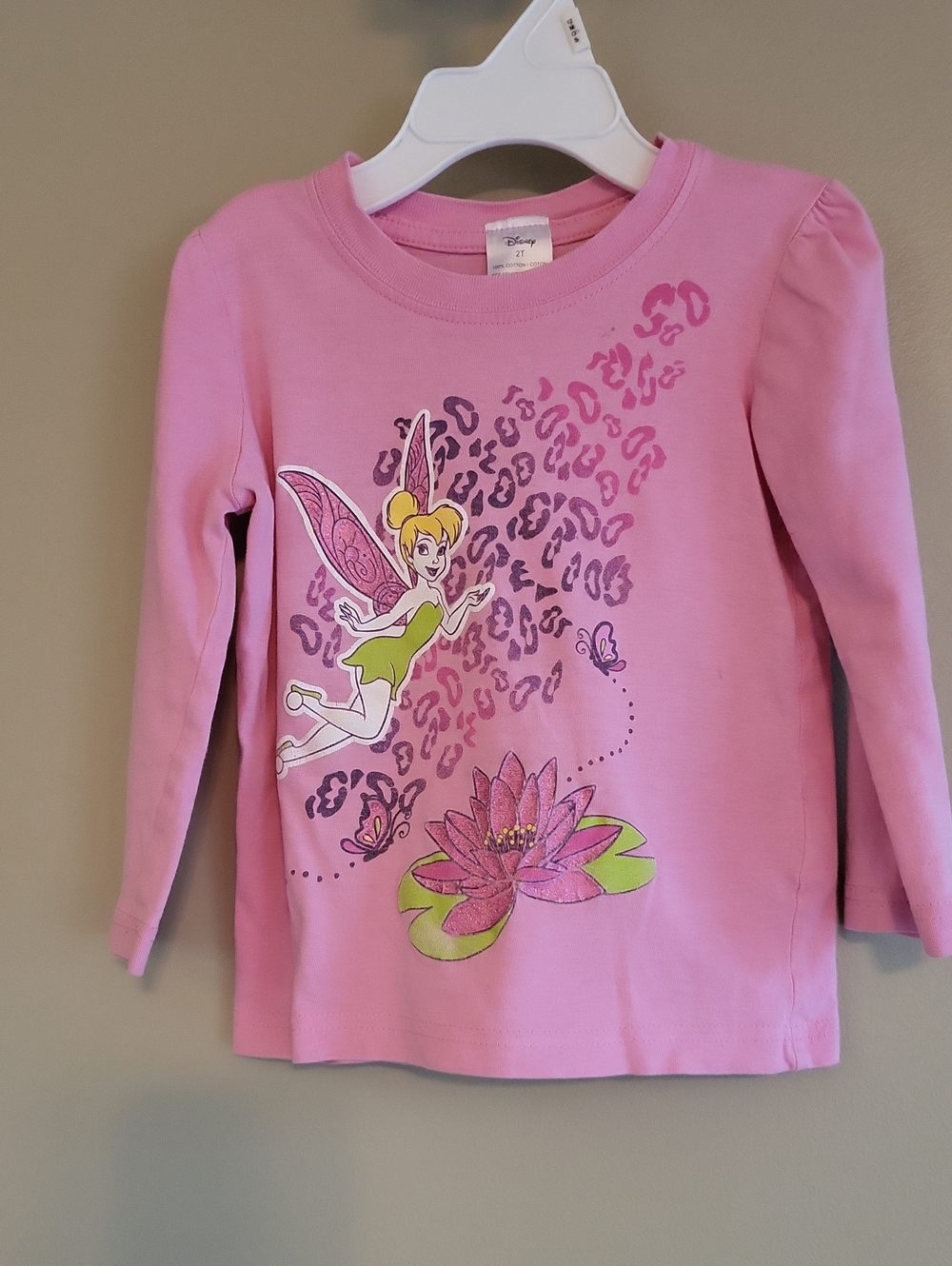 Disney Tinker Bell long sleeve pink tee shirt